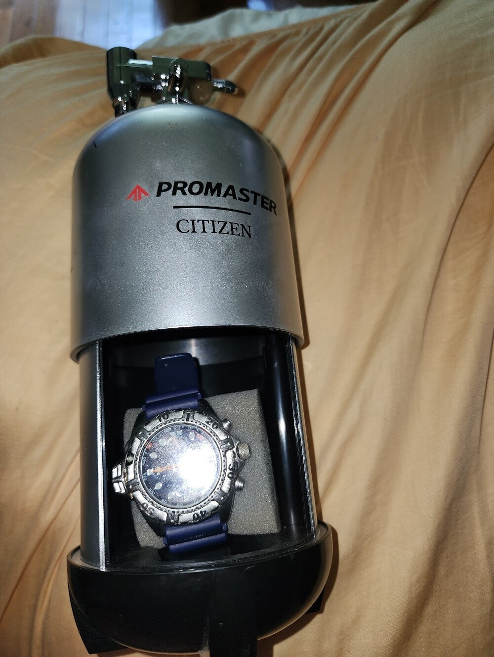 Citizen Diver's Chronograph Watch - Promaster Depth Blue Strap, W Tank Case RARE
